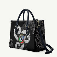 Six Celtic Countries Heritage Leather Bag Black Celtic Knot Triskelion - Wonder Print Shop
