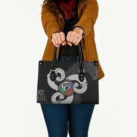 Six Celtic Countries Heritage Leather Bag Black Celtic Knot Triskelion - Wonder Print Shop