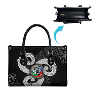 Six Celtic Countries Heritage Leather Bag Black Celtic Knot Triskelion - Wonder Print Shop