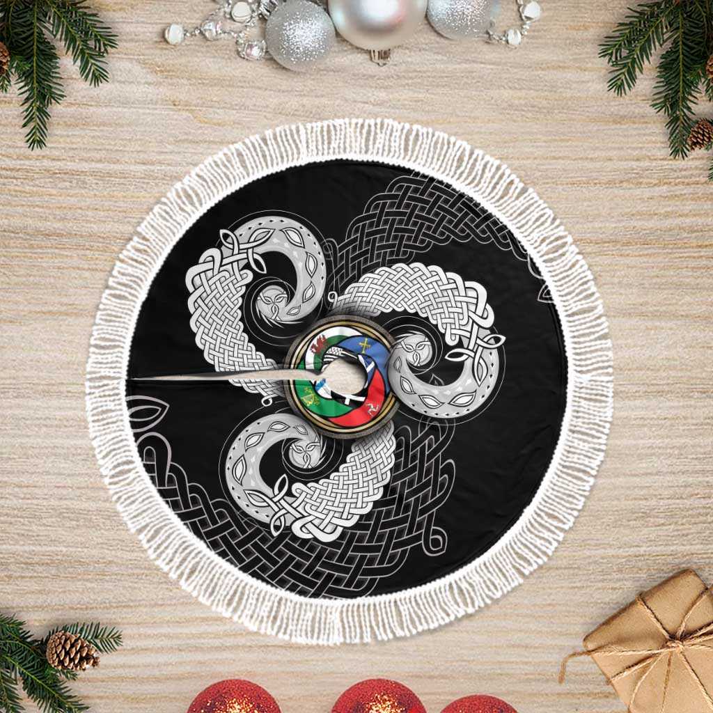 Six Celtic Countries Heritage Tree Skirt Black Celtic Knot Triskelion - Wonder Print Shop