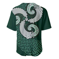 Six Celtic Countries Heritage Baseball Jersey Green Celtic Knot Triskelion - Wonder Print Shop