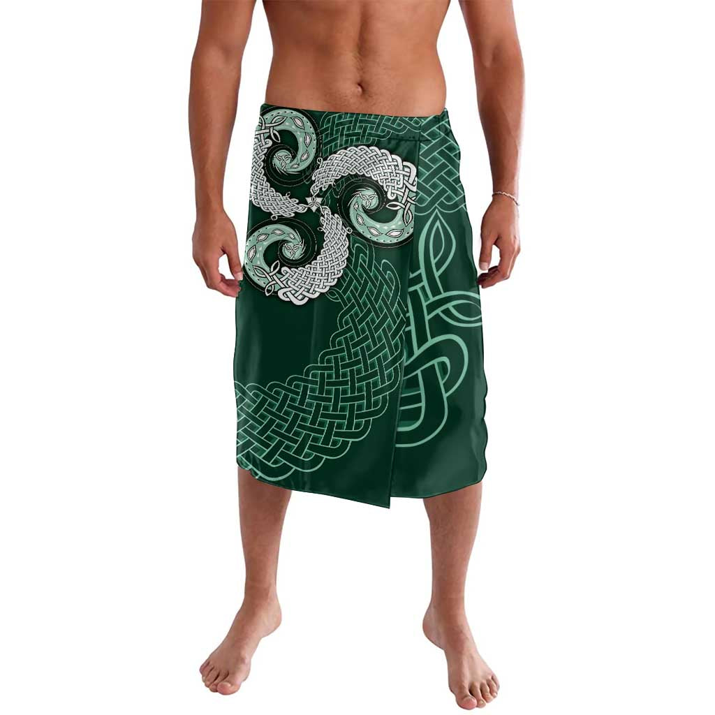 Six Celtic Countries Heritage Lavalava Green Celtic Knot Triskelion - Wonder Print Shop