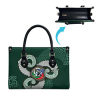 Six Celtic Countries Heritage Leather Bag Green Celtic Knot Triskelion - Wonder Print Shop