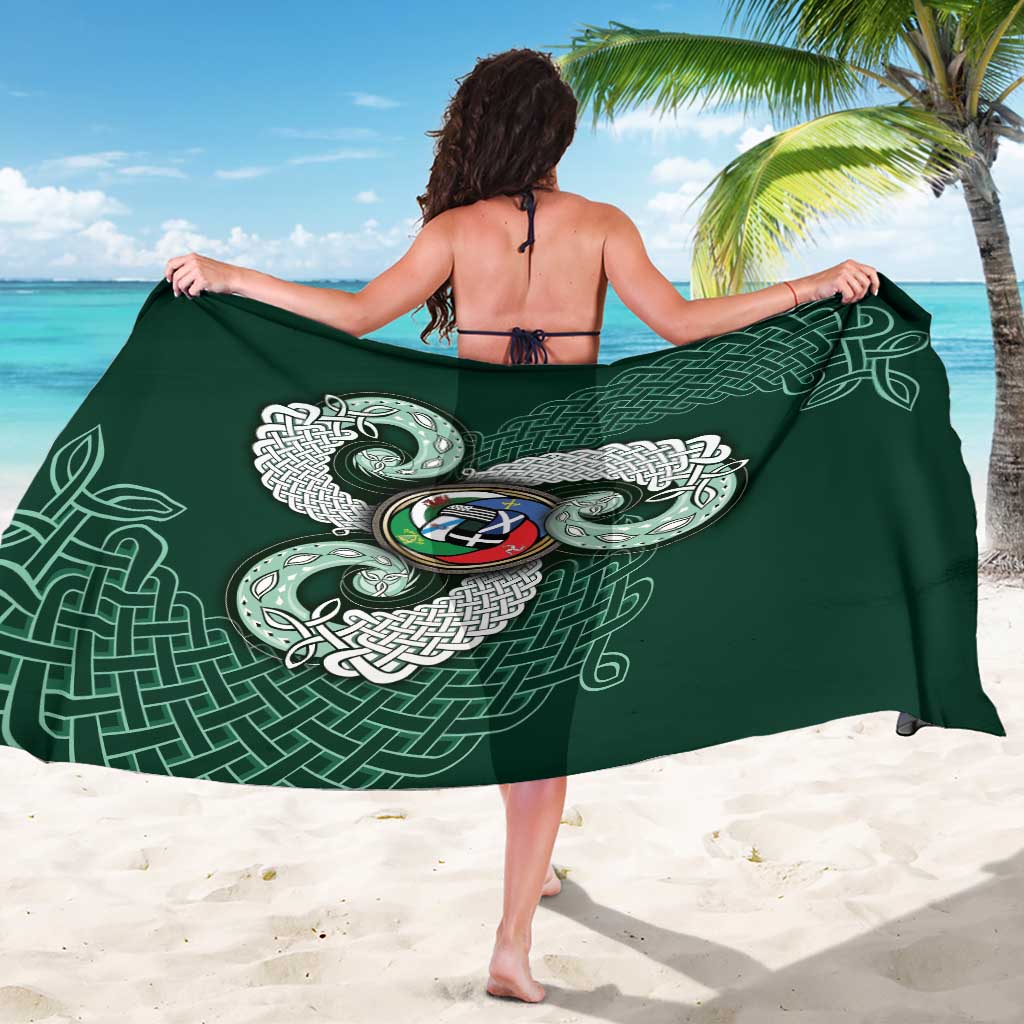 Six Celtic Countries Heritage Sarong Green Celtic Knot Triskelion - Wonder Print Shop