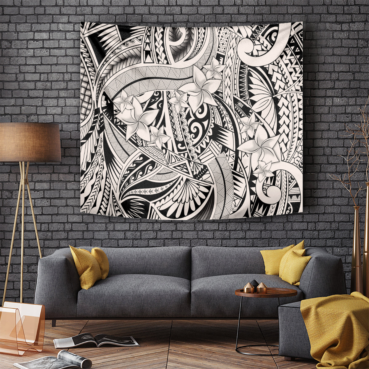 polynesia-tapestry-tribal-polynesian-spirit-with-beige-pacific-flowers