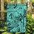 Polynesia Garden Flag Tribal Polynesian Spirit With Teal Pacific Flowers - Wonder Print Shop