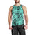 Polynesia Men Tank Top Tribal Polynesian Spirit With Teal Pacific Flowers - Wonder Print Shop