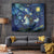 Yule Goat Starry Night Tapestry