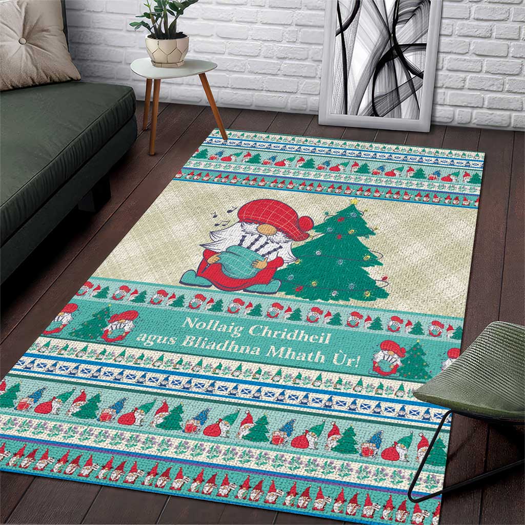 Gnome Bagpies Musical Area Rug Nollaig Chridheil Scotland Christmas Pattern LT9 - Wonder Print Shop