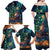 Nollaig Chridheil Scottish Gnome Family Matching Off Shoulder Maxi Dress and Hawaiian Shirt Bagpies Musical and Chirstmas Tree LT9 - Wonder Print Shop