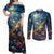 Nollaig Chridheil Scottish Gnome Couples Matching Off Shoulder Maxi Dress and Long Sleeve Button Shirt Merry Christmas with Starry Night LT9 - Wonder Print Shop