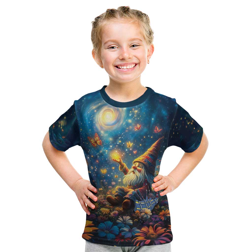 Nollaig Chridheil Scottish Gnome Kid T Shirt Merry Christmas with Starry Night - Wonder Print Shop