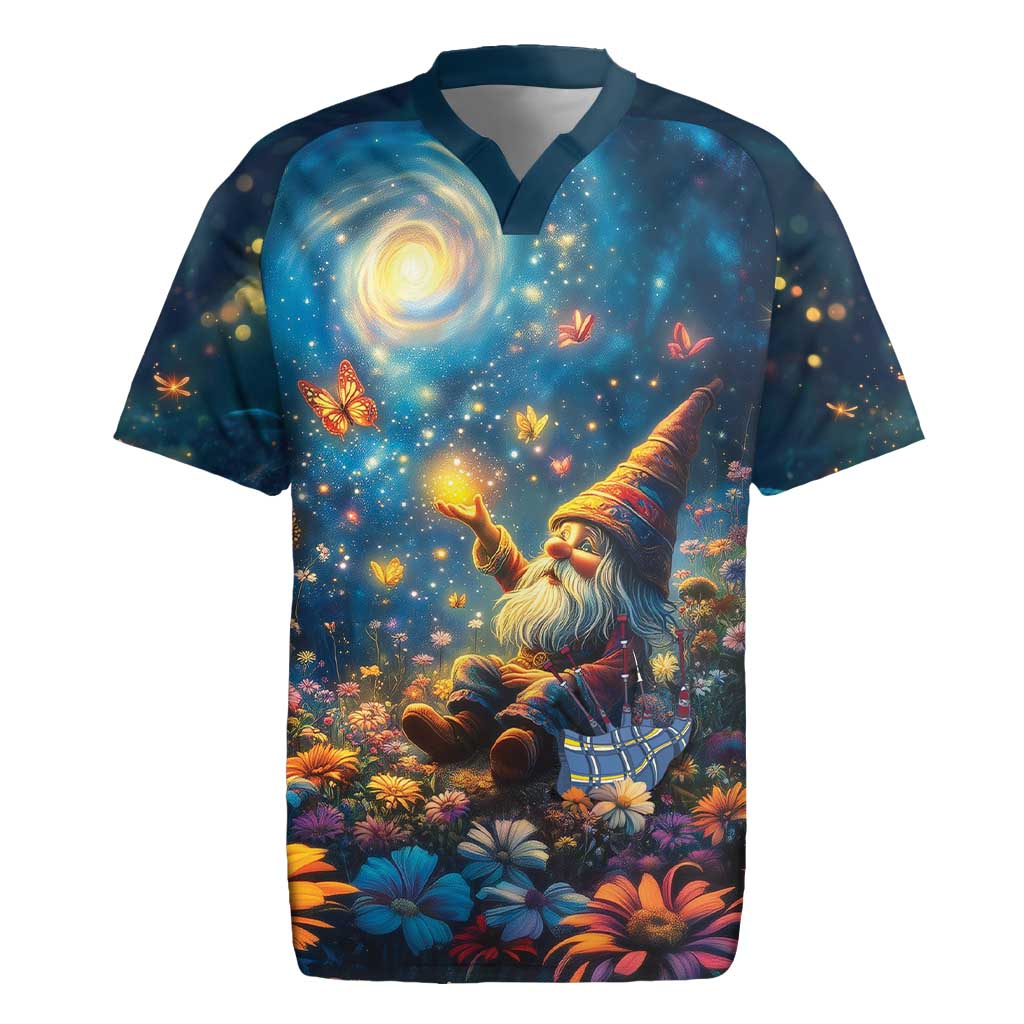 Nollaig Chridheil Scottish Gnome Rugby Jersey Merry Christmas with Starry Night