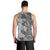 Polynesia Men Tank Top Hibiscus and Hawaiian Tribal Tattoo Retro Style Gray Color - Wonder Print Shop