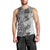 Polynesia Men Tank Top Hibiscus and Hawaiian Tribal Tattoo Retro Style Gray Color - Wonder Print Shop