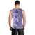 Polynesia Men Tank Top Hibiscus and Hawaiian Tribal Tattoo Retro Style Violet Color - Wonder Print Shop