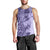 Polynesia Men Tank Top Hibiscus and Hawaiian Tribal Tattoo Retro Style Violet Color - Wonder Print Shop