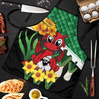 Saint David's Day Apron Green Welsh Dragon Daffodil Sheep Leak - Wonder Print Shop