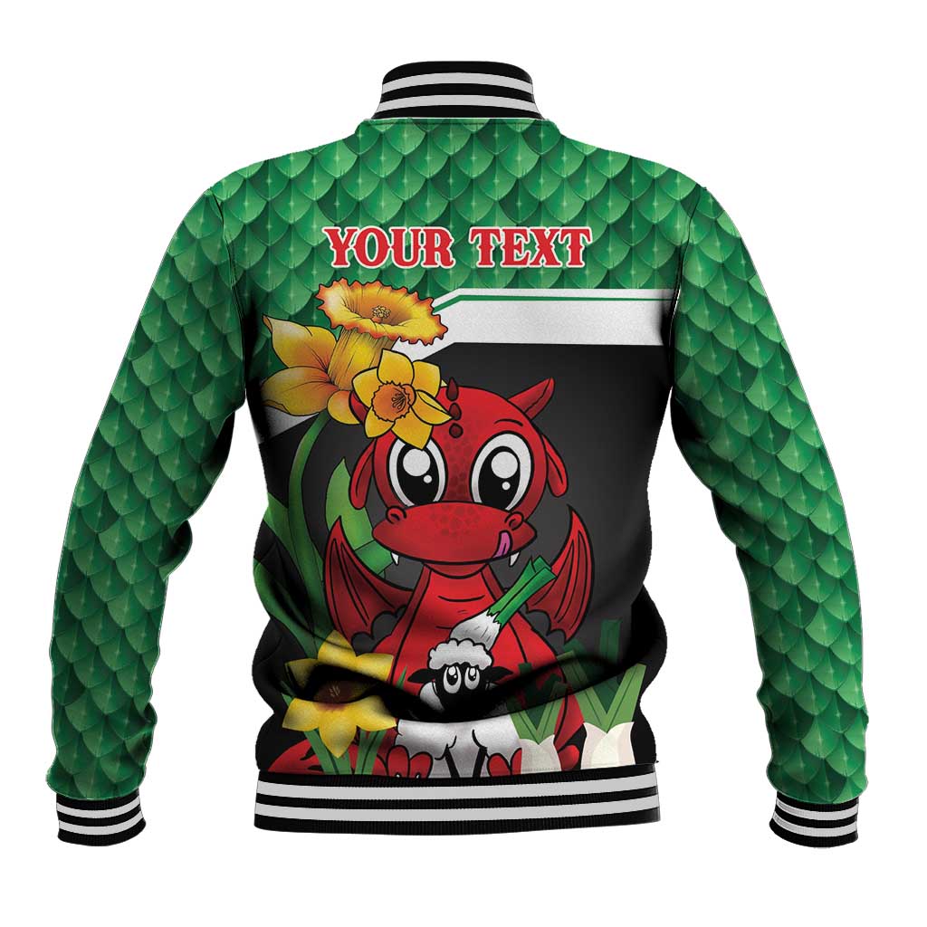 Saint David's Day Personalized Baseball Jacket Green Welsh Dragon Daffodil Sheep Leak - Wonder Print Shop