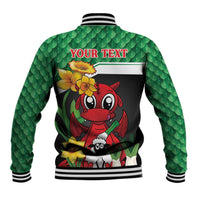 Saint David's Day Personalized Baseball Jacket Green Welsh Dragon Daffodil Sheep Leak - Wonder Print Shop