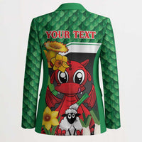 Saint David's Day Personalized Blazer Green Welsh Dragon Daffodil Sheep Leak - Wonder Print Shop