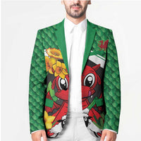Saint David's Day Personalized Blazer Green Welsh Dragon Daffodil Sheep Leak - Wonder Print Shop