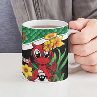 Saint David's Day Personalized Ceramic Mug Green Welsh Dragon Daffodil Sheep Leak - Wonder Print Shop