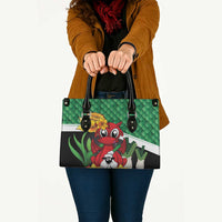 Saint David's Day Leather Bag Green Welsh Dragon Daffodil Sheep Leak - Wonder Print Shop