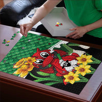 Saint David's Day Puzzle Green Welsh Dragon Daffodil Sheep Leak - Wonder Print Shop