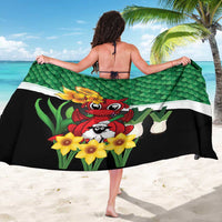 Saint David's Day Sarong Green Welsh Dragon Daffodil Sheep Leak - Wonder Print Shop