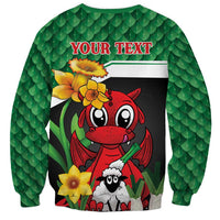 Saint David's Day Personalized Sweatshirt Green Welsh Dragon Daffodil Sheep Leak - Wonder Print Shop