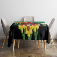 Saint David's Day Tablecloth Green Welsh Dragon Daffodil Sheep Leak - Wonder Print Shop