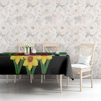 Saint David's Day Tablecloth Green Welsh Dragon Daffodil Sheep Leak - Wonder Print Shop