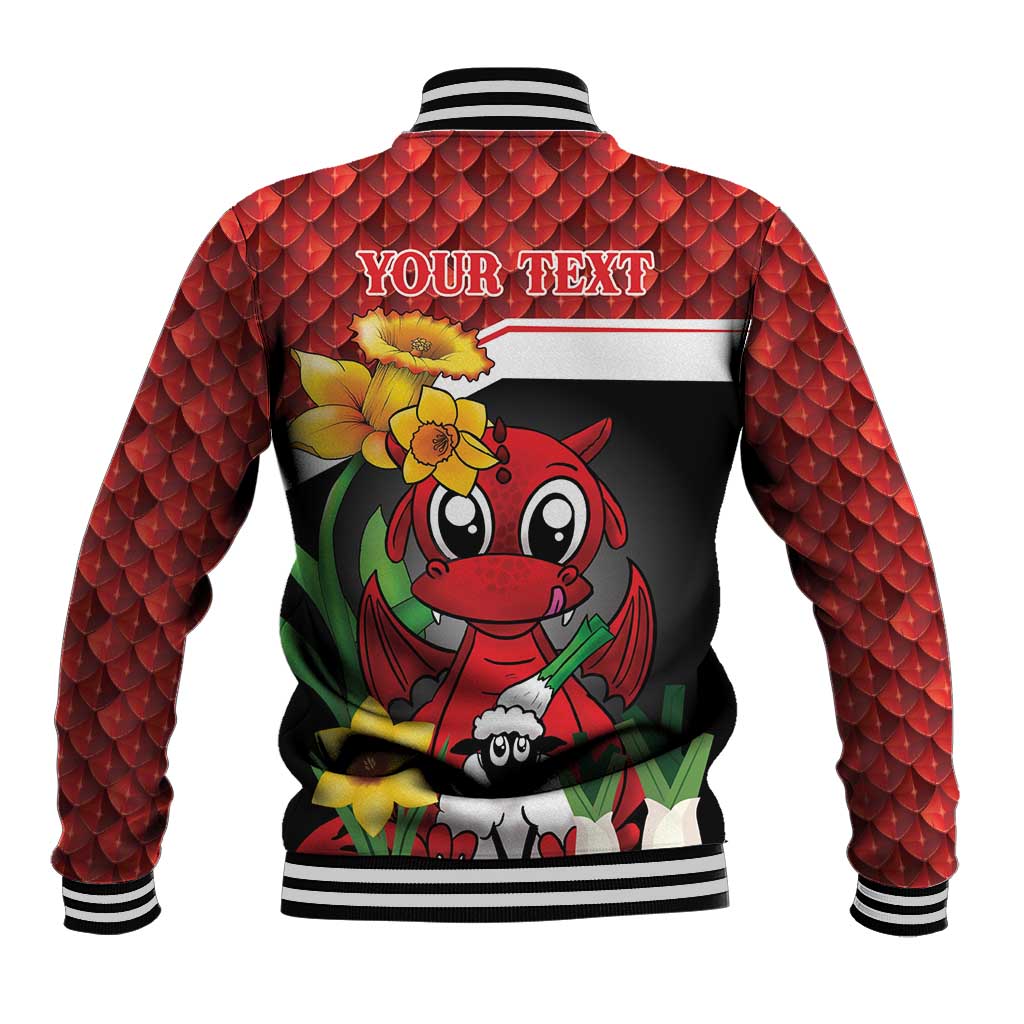 Saint David's Day Personalized Baseball Jacket Red Welsh Dragon Daffodil Sheep Leak - Wonder Print Shop