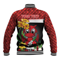 Saint David's Day Personalized Baseball Jacket Red Welsh Dragon Daffodil Sheep Leak - Wonder Print Shop