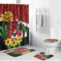 Saint David's Day Bathroom Set Red Welsh Dragon Daffodil Sheep Leak - Wonder Print Shop