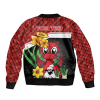 Saint David's Day Personalized Bomber Jacket Red Welsh Dragon Daffodil Sheep Leak - Wonder Print Shop