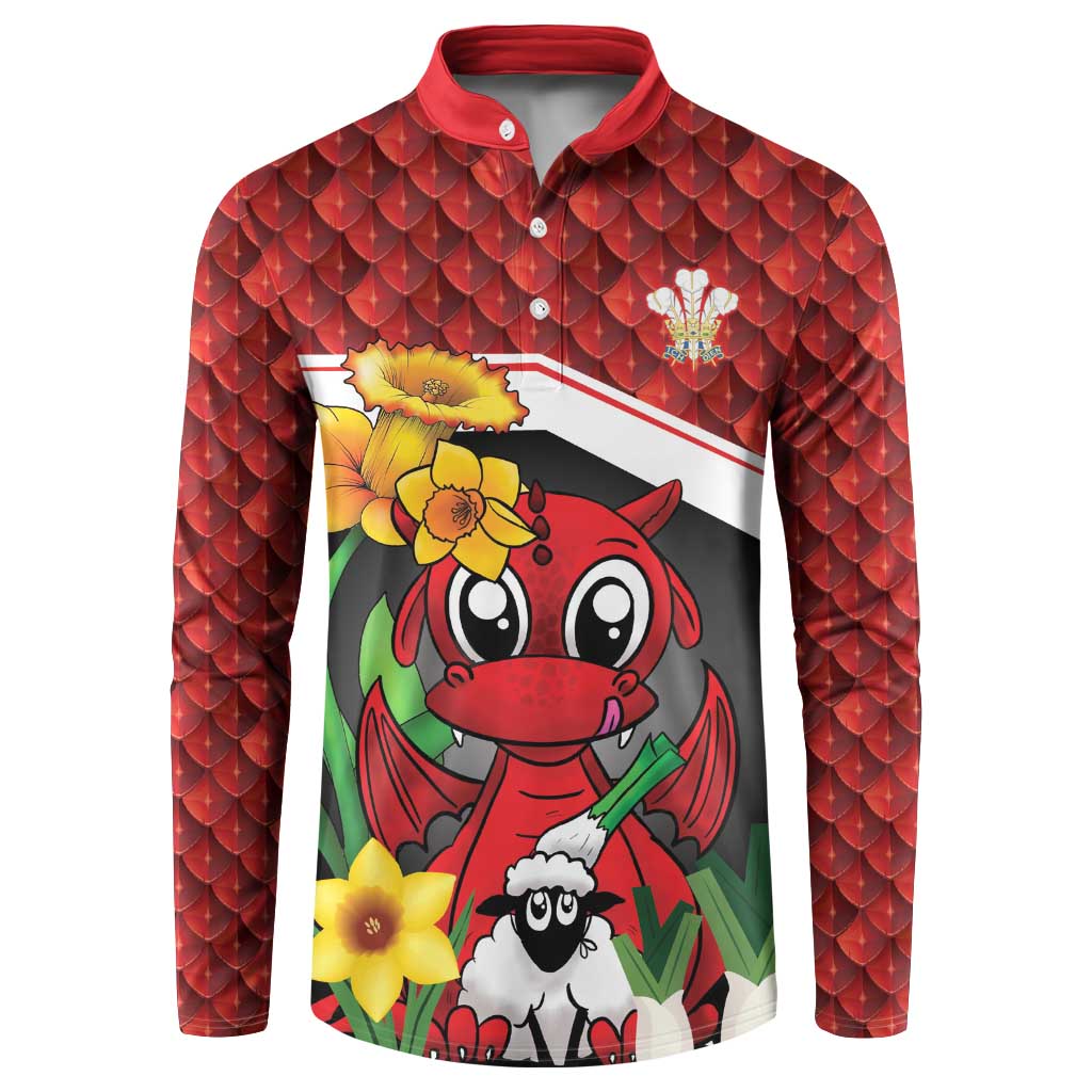 Saint David's Day Personalized Button Sweatshirt Red Welsh Dragon Daffodil Sheep Leak - Wonder Print Shop