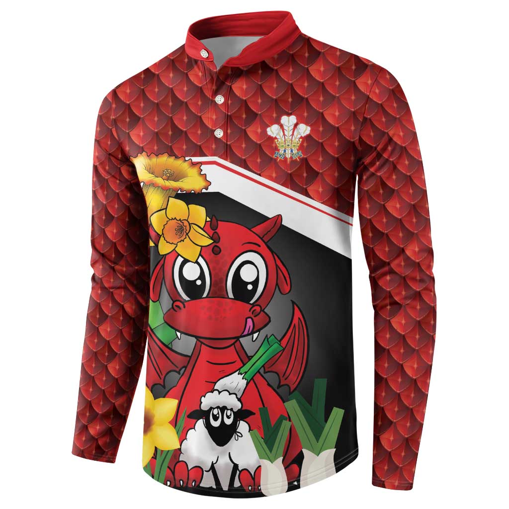Saint David's Day Personalized Button Sweatshirt Red Welsh Dragon Daffodil Sheep Leak - Wonder Print Shop