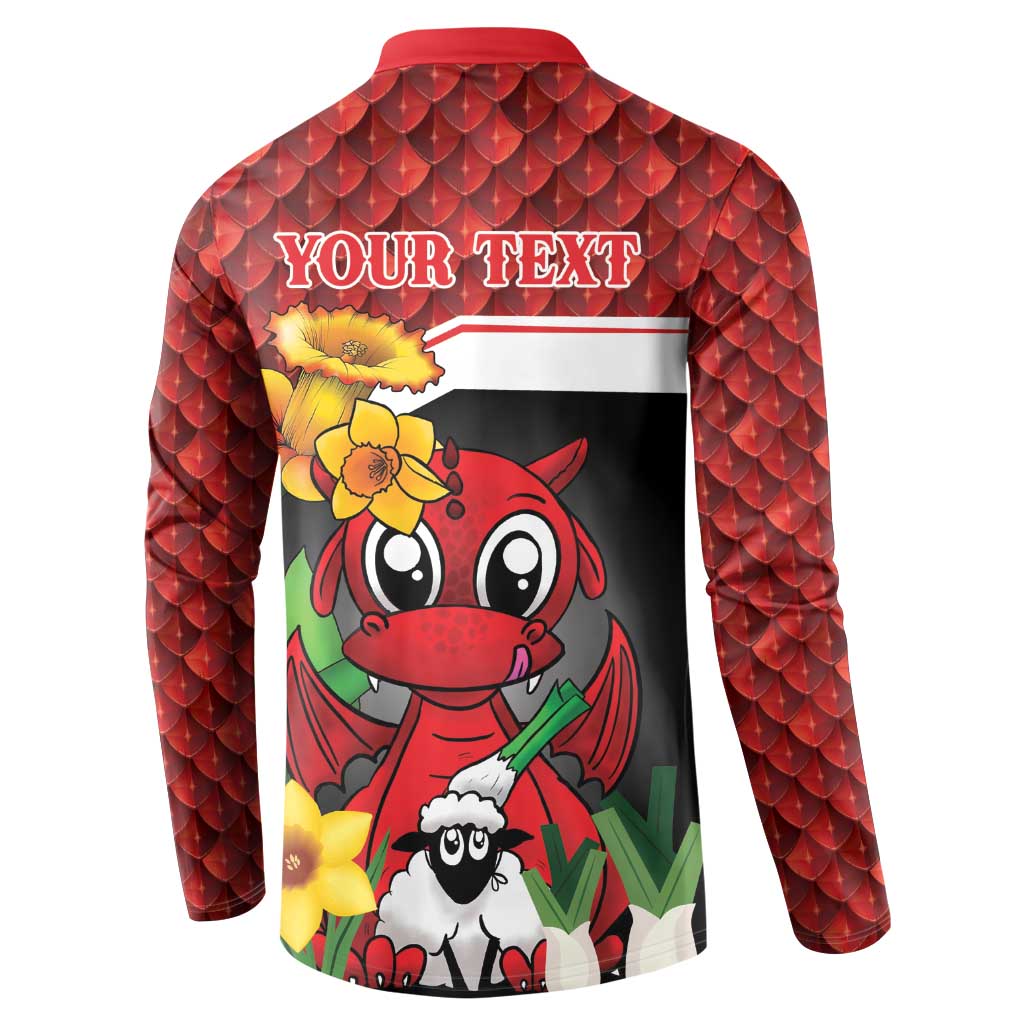 Saint David's Day Personalized Button Sweatshirt Red Welsh Dragon Daffodil Sheep Leak - Wonder Print Shop