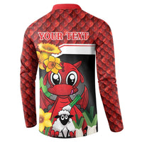 Saint David's Day Personalized Button Sweatshirt Red Welsh Dragon Daffodil Sheep Leak - Wonder Print Shop