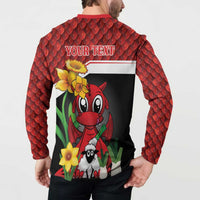 Saint David's Day Personalized Button Sweatshirt Red Welsh Dragon Daffodil Sheep Leak - Wonder Print Shop