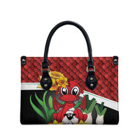 Saint David's Day Leather Bag Red Welsh Dragon Daffodil Sheep Leak - Wonder Print Shop