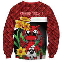 Saint David's Day Personalized Sweatshirt Red Welsh Dragon Daffodil Sheep Leak - Wonder Print Shop