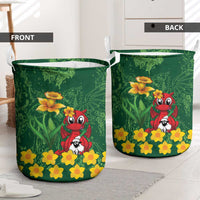 Saint David's Day Laundry Basket Welsh Dragons Yellow Daffodils - Wonder Print Shop