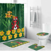 Saint David's Day Bathroom Set Welsh Dragons Yellow Daffodils - Wonder Print Shop