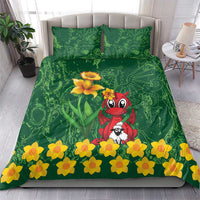 Saint David's Day Bedding Set Welsh Dragons Yellow Daffodils - Wonder Print Shop