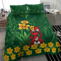 Saint David's Day Bedding Set Welsh Dragons Yellow Daffodils - Wonder Print Shop