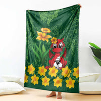 Saint David's Day Blanket Welsh Dragons Yellow Daffodils - Wonder Print Shop