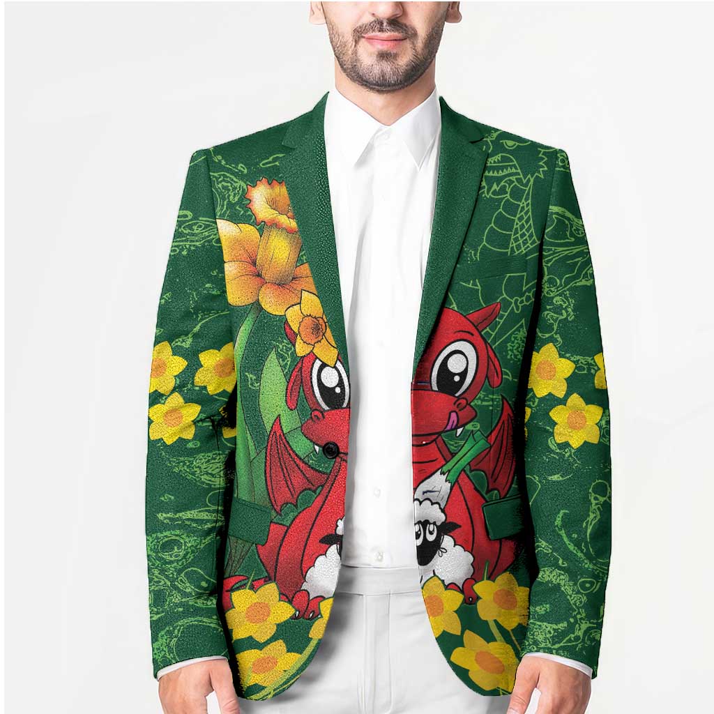 Saint David's Day Blazer Welsh Dragons Yellow Daffodils - Wonder Print Shop